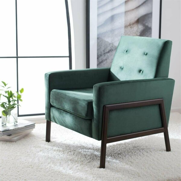 Safavieh Roald Sofa Accent Chair, Malachite Green & Antique Coff ACH6209B